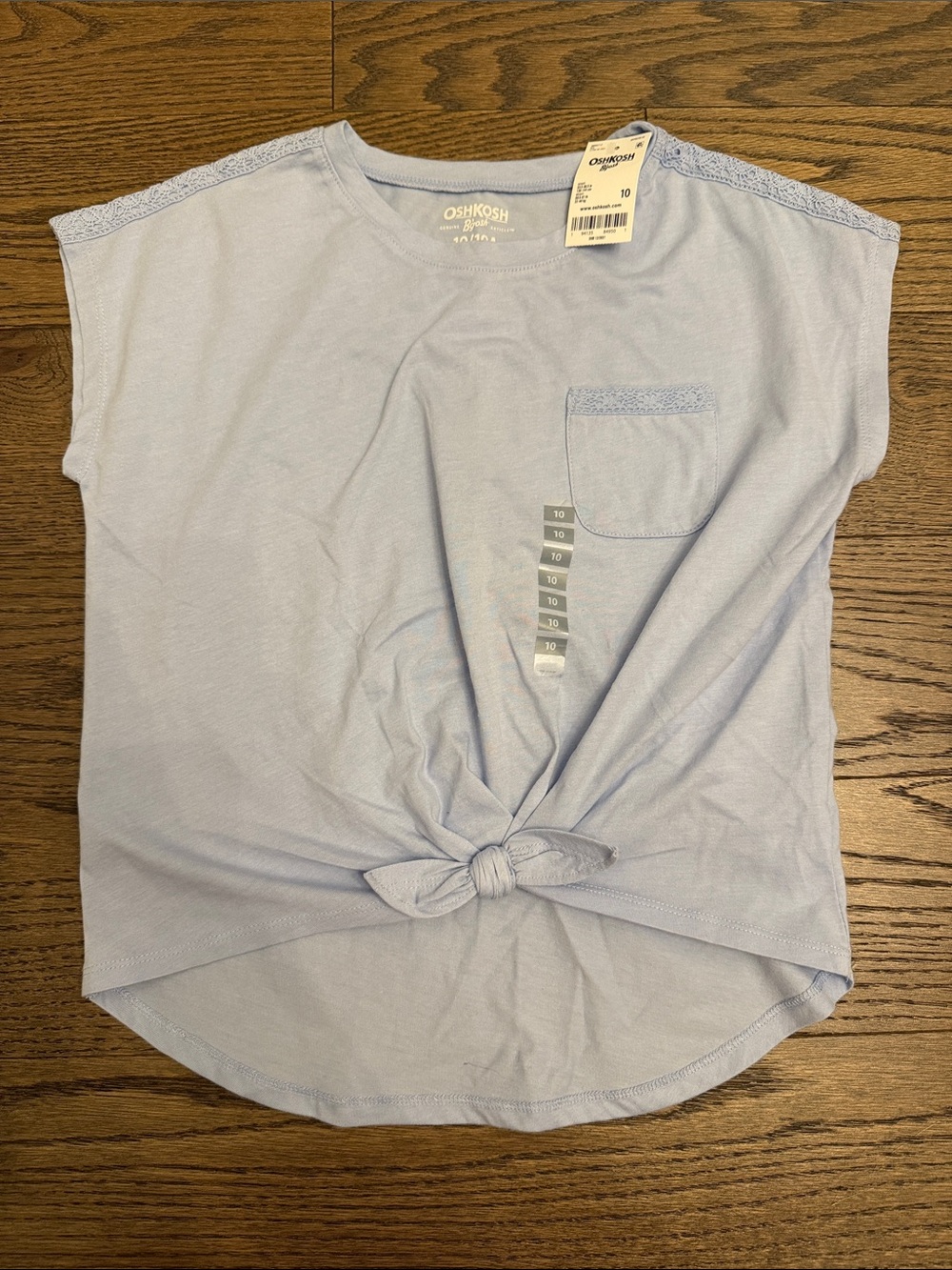 NWT OshKosh B'gosh Light Blue Girls' Front-Tie Tee